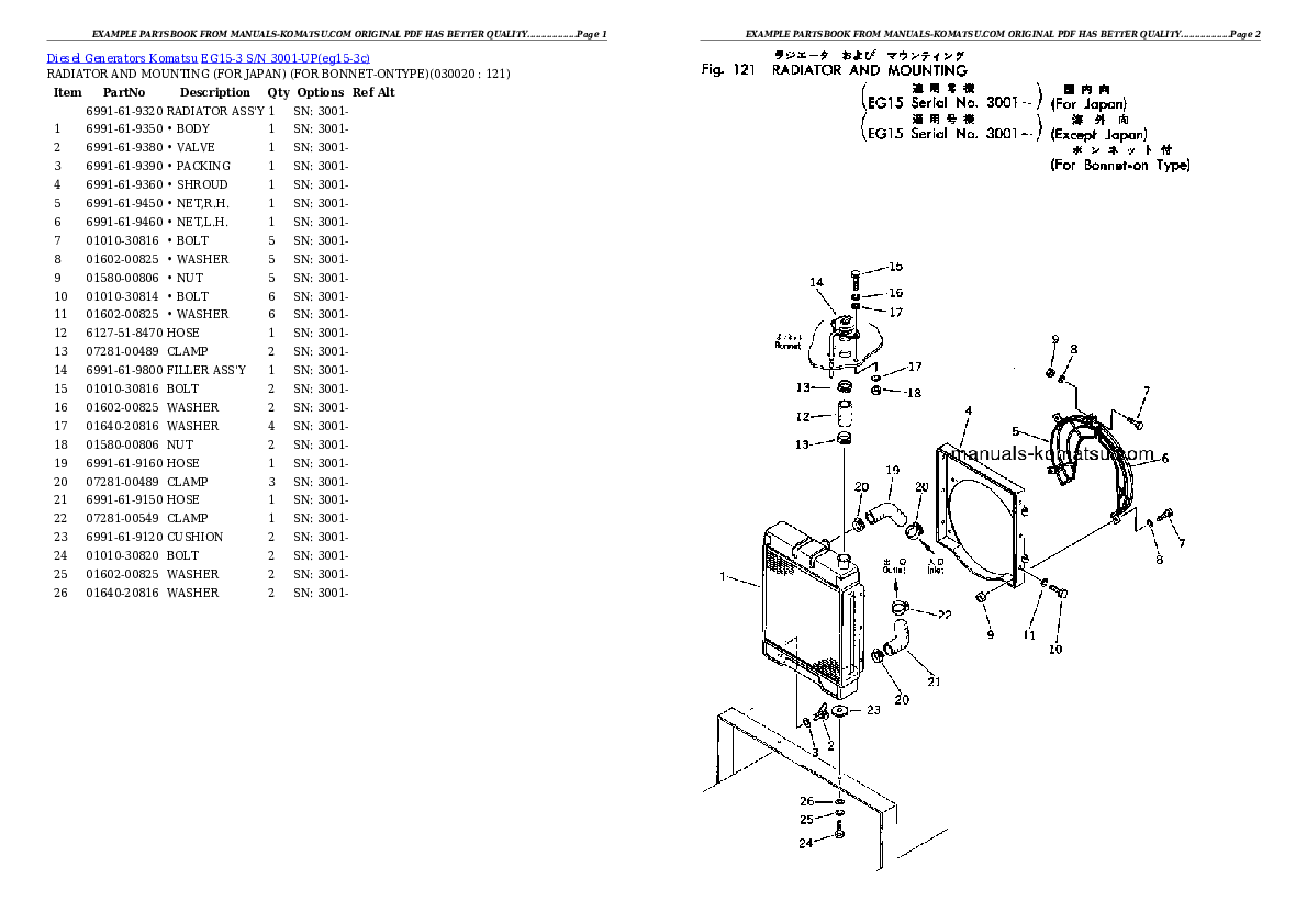 EG15-3 S/N 3001-UP Partsbook