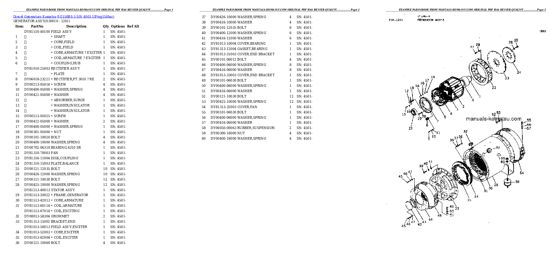 EG150BS-5 S/N 4001-UP Partsbook