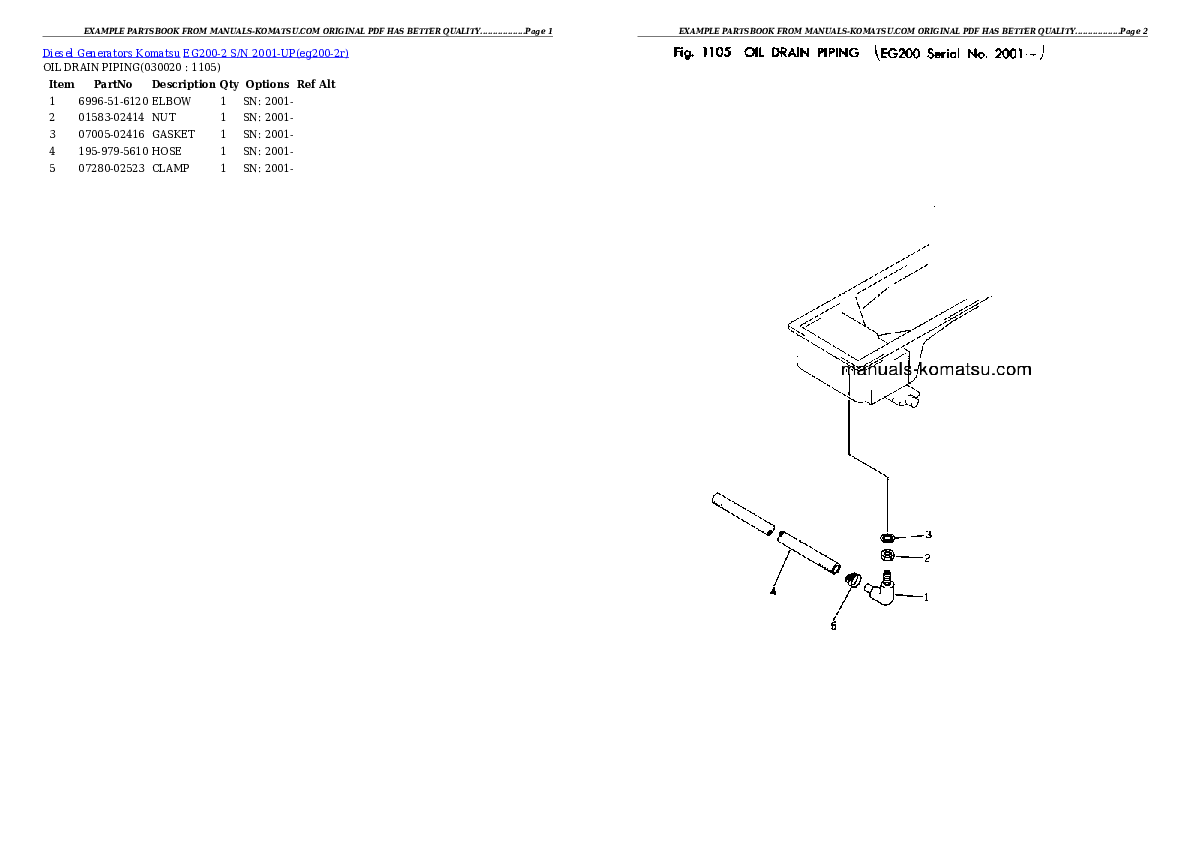 EG200-2 S/N 2001-UP Partsbook