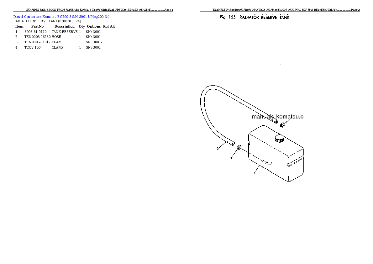 EG200-3 S/N 3001-UP Partsbook