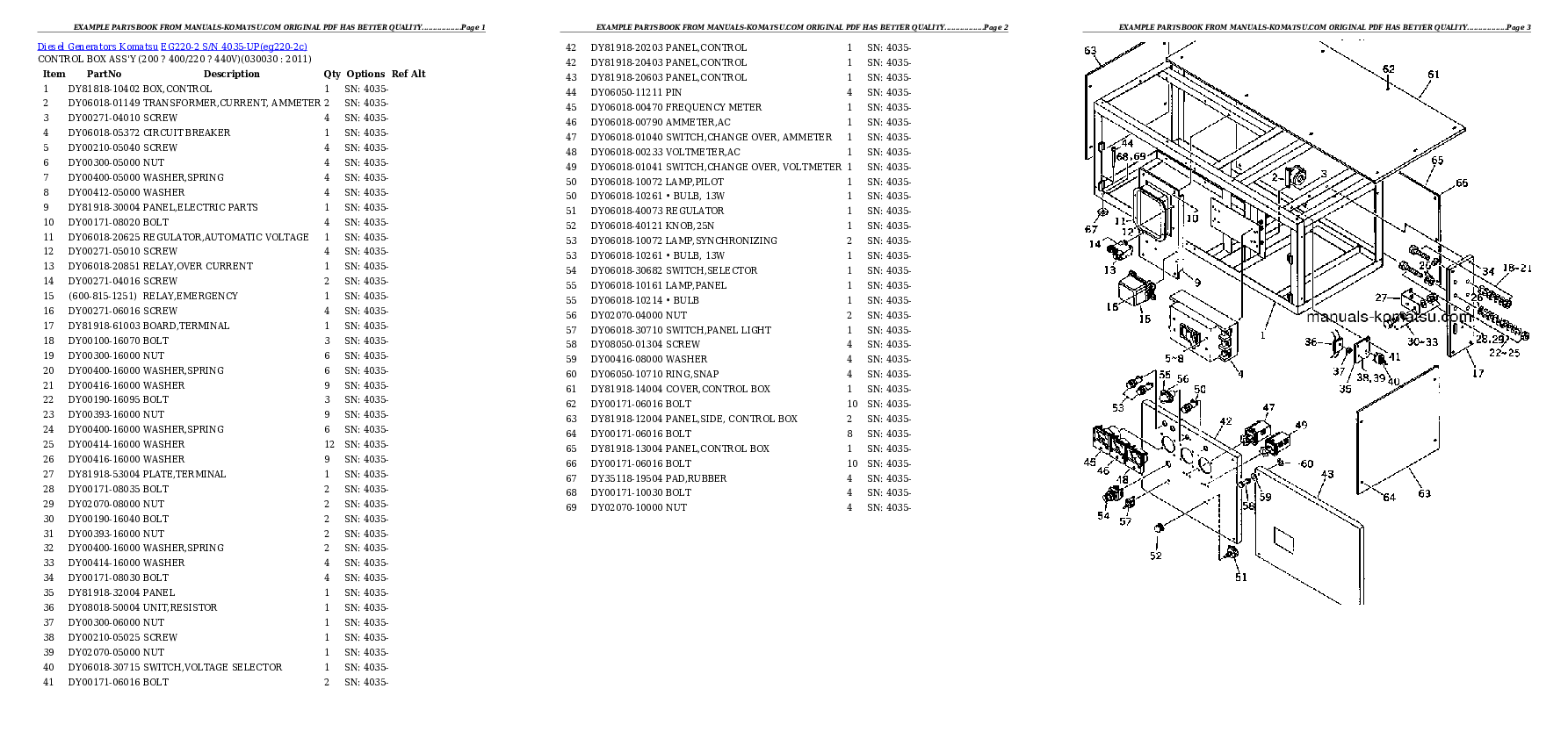 EG220-2 S/N 4035-UP Partsbook