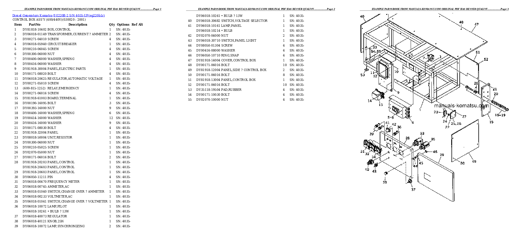 EG220B-2 S/N 4035-UP Partsbook