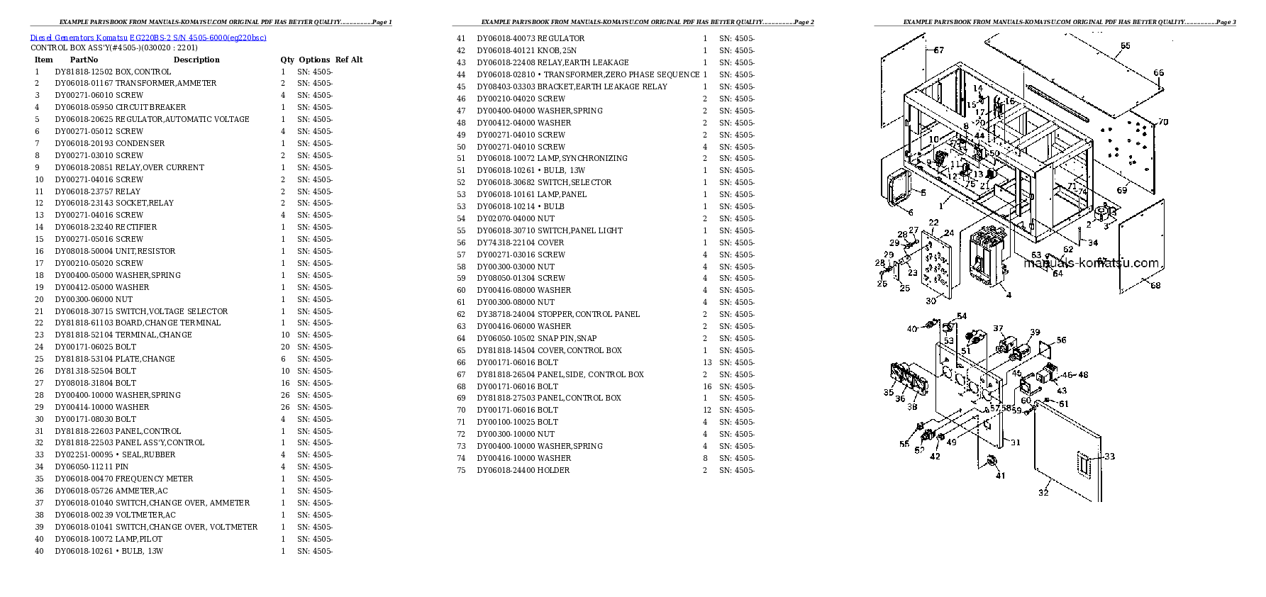 EG220BS-2 S/N 4505-6000 Partsbook