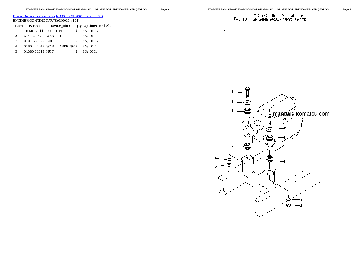 EG30-3 S/N 3001-UP Partsbook