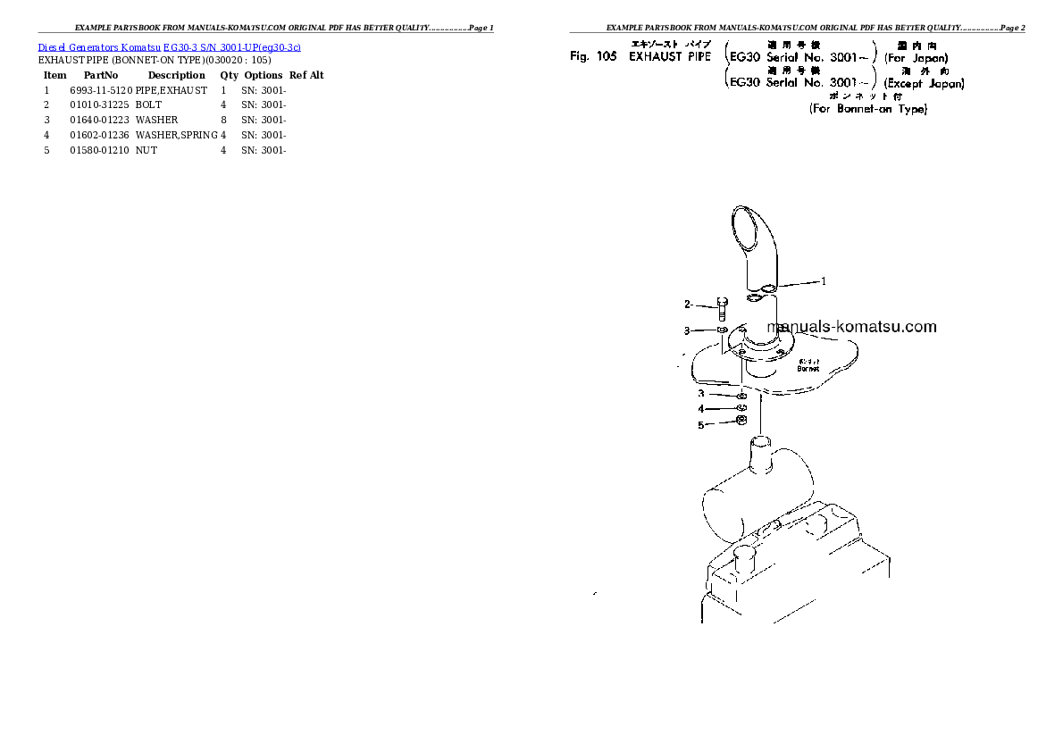 EG30-3 S/N 3001-UP Partsbook