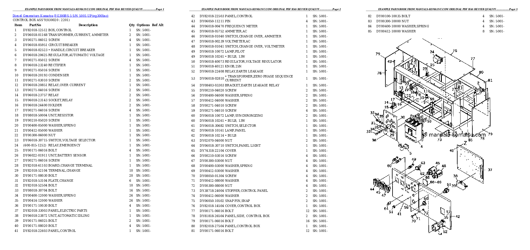 EG300BS-5 S/N 5001-UP Partsbook