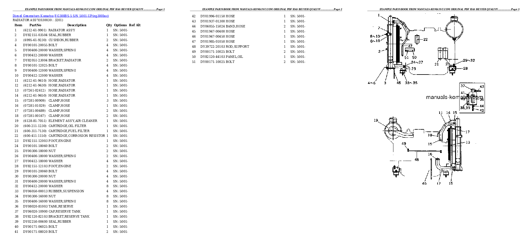 EG300BS-5 S/N 5001-UP Partsbook