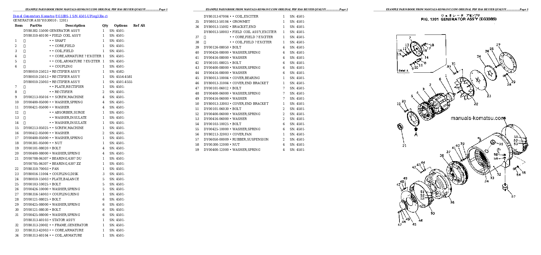 EG33BS-1 S/N 4501-UP Partsbook