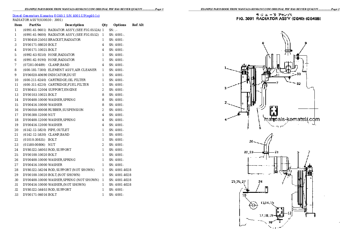 EG40-1 S/N 4001-UP Partsbook