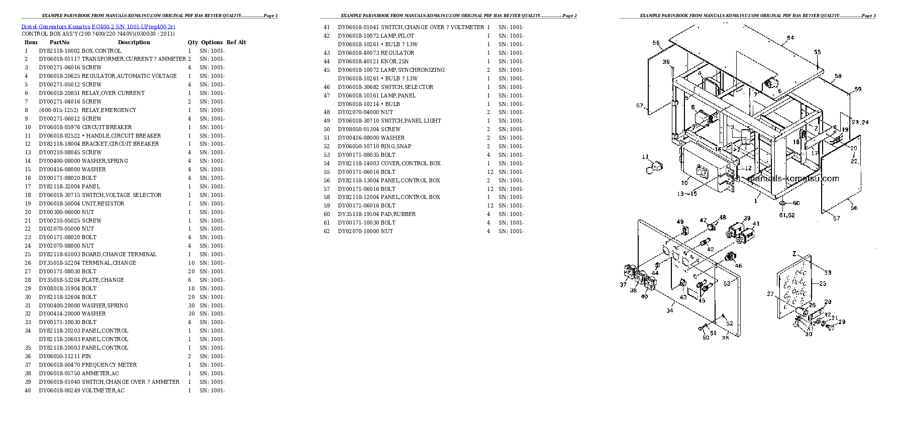 EG400-2 S/N 1001-UP Partsbook