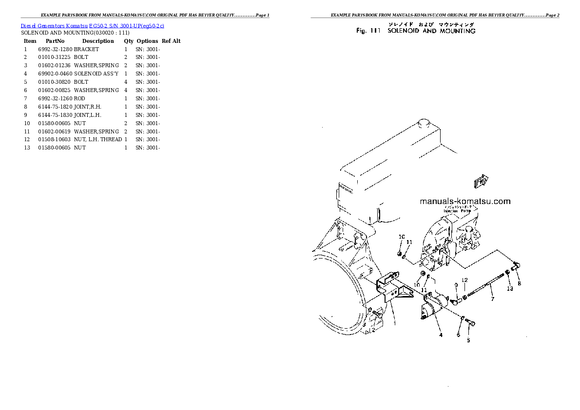 EG50-2 S/N 3001-UP Partsbook