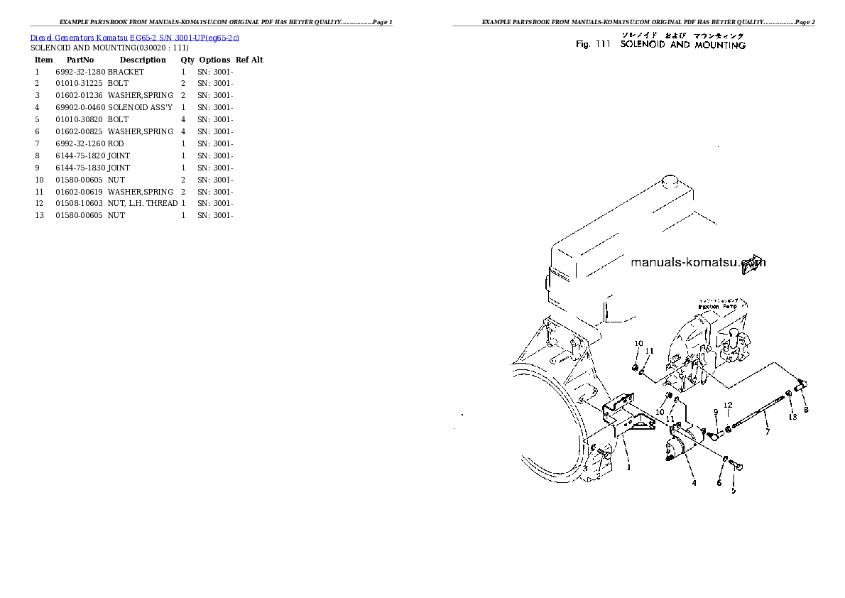 EG65-2 S/N 3001-UP Partsbook