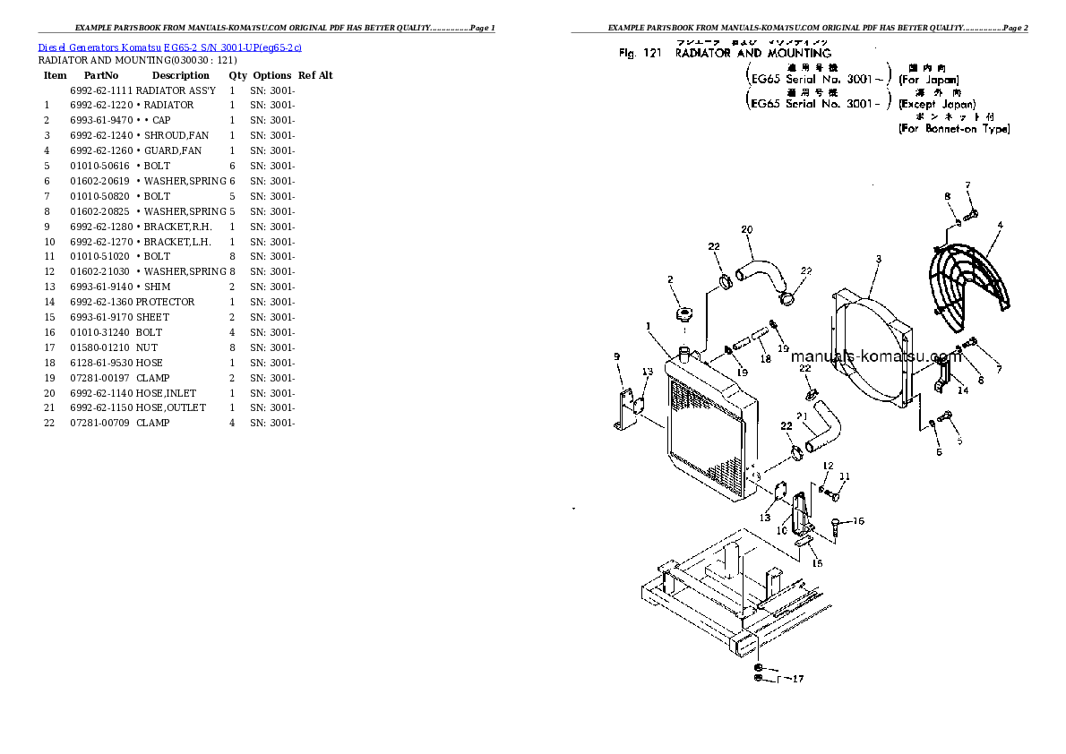 EG65-2 S/N 3001-UP Partsbook