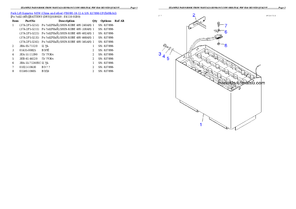 FB09H-18-12-A S/N 837898-UP Partsbook