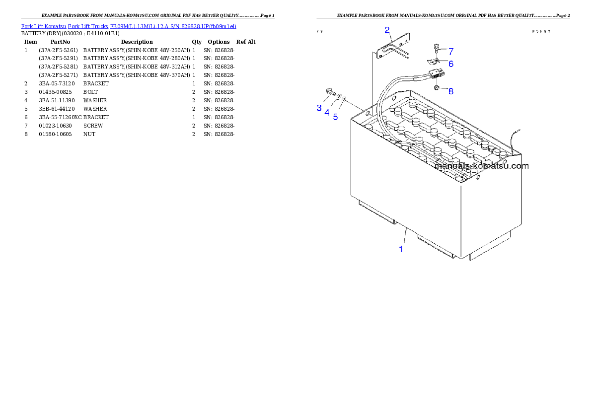 FB09M(L)-13M(L)-12-A S/N 826828-UP Partsbook