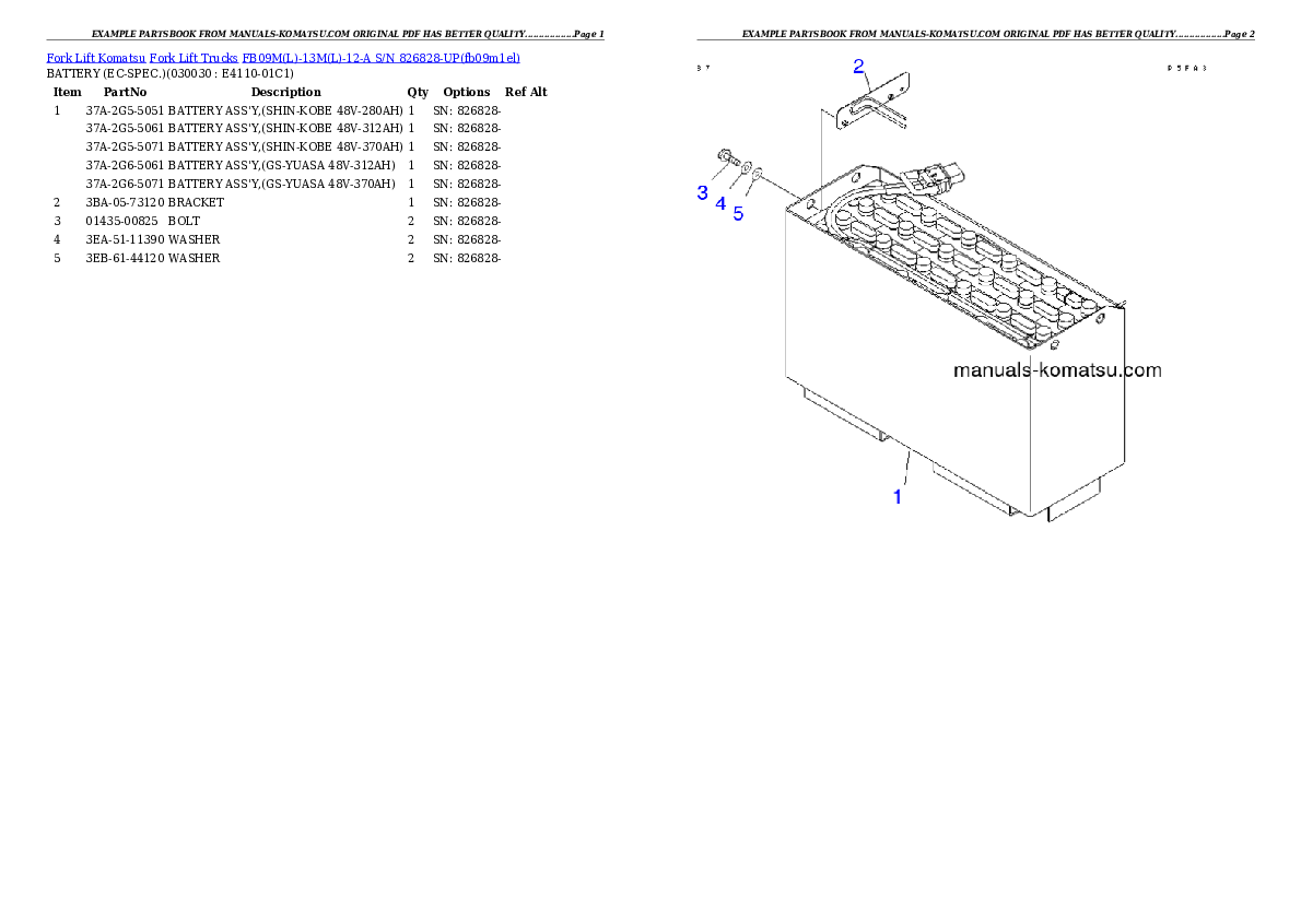 FB09M(L)-13M(L)-12-A S/N 826828-UP Partsbook