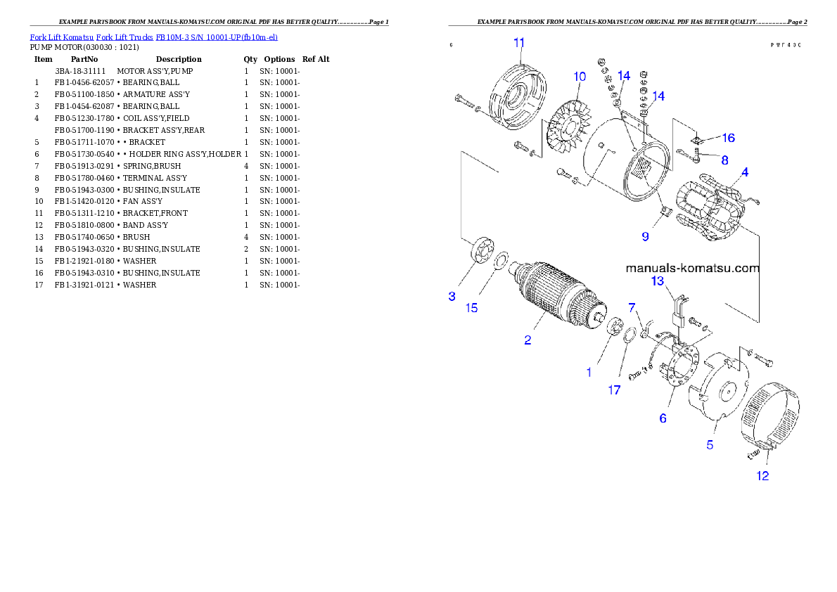 FB10M-3 S/N 10001-UP Partsbook