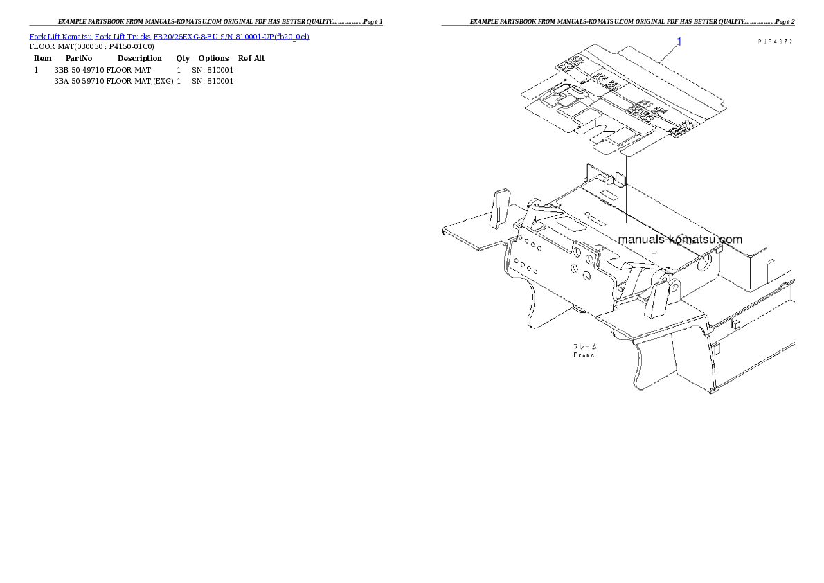 FB20/25EXG-8-EU S/N 810001-UP Partsbook