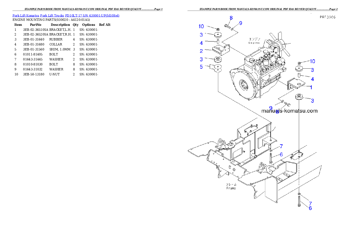 FD10LT-17 S/N 630001-UP Partsbook