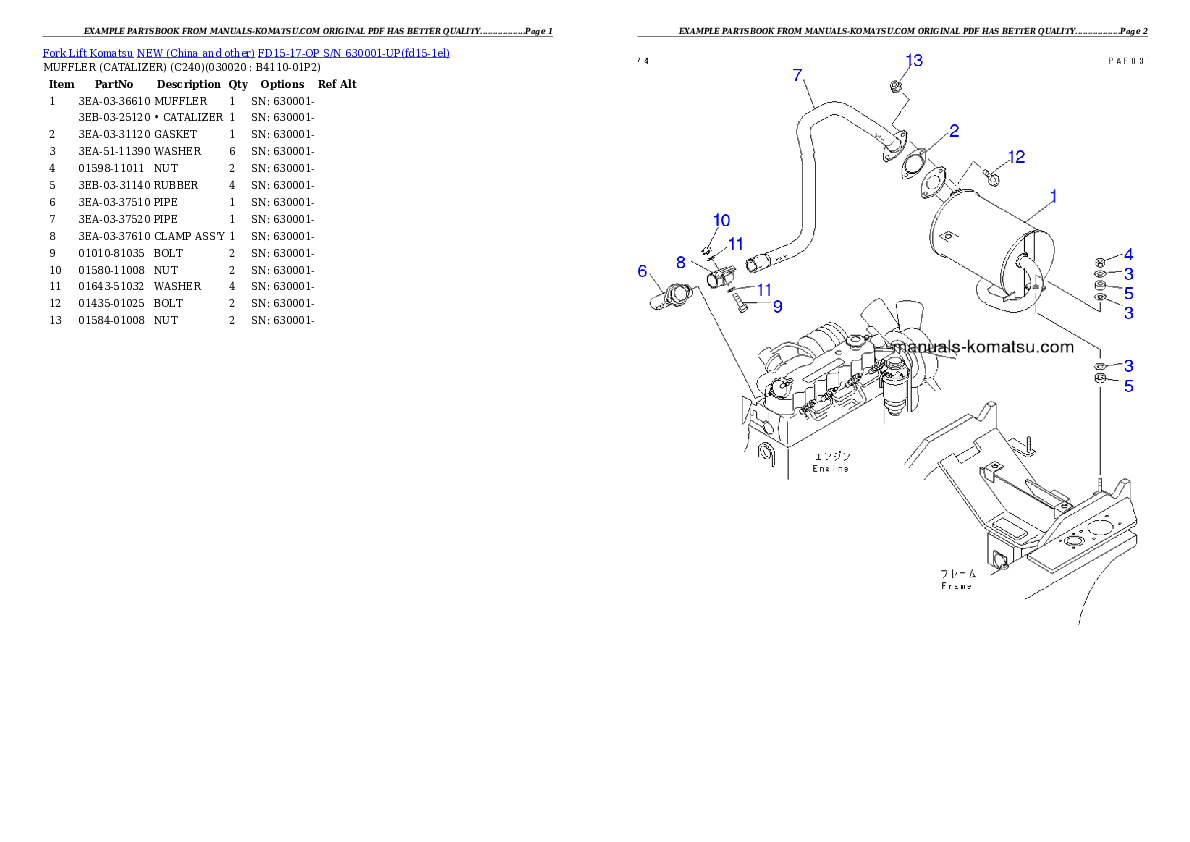 FD15-17-OP S/N 630001-UP Partsbook