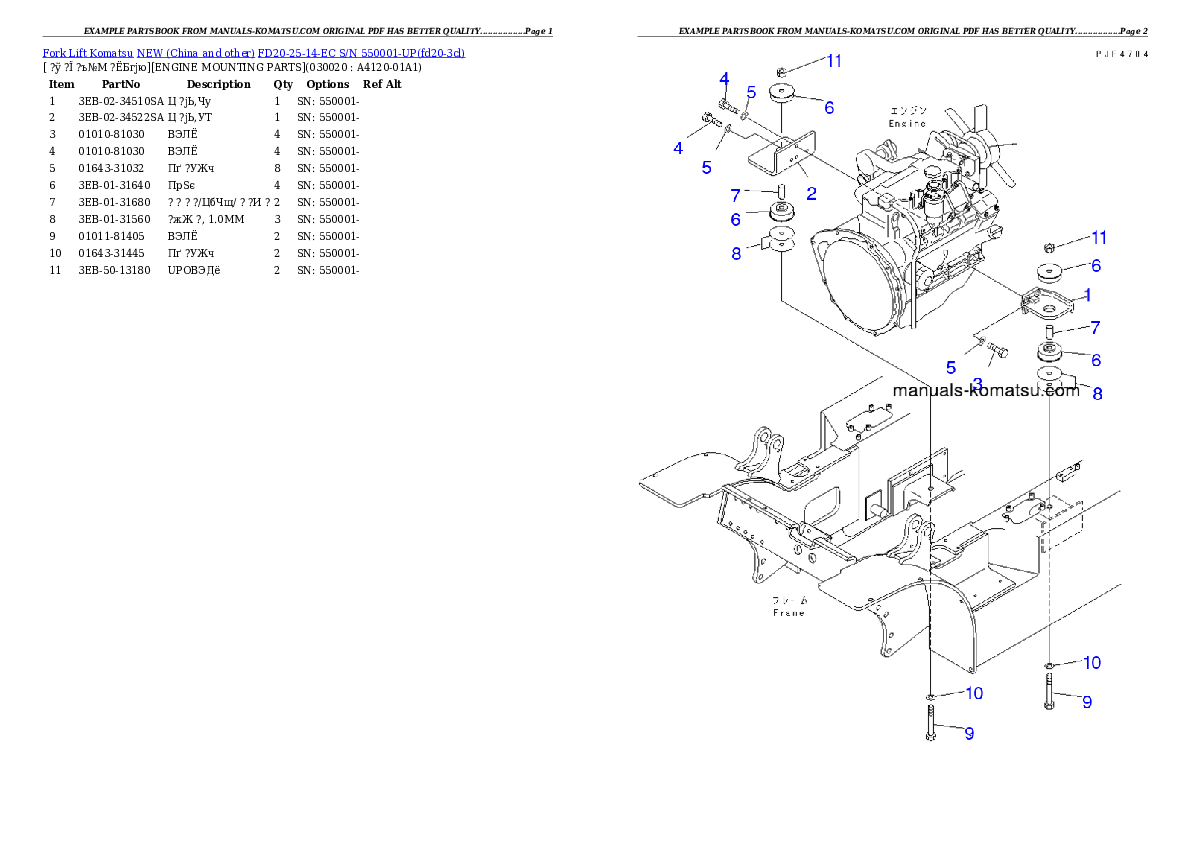 FD20-25-14-EC S/N 550001-UP Partsbook