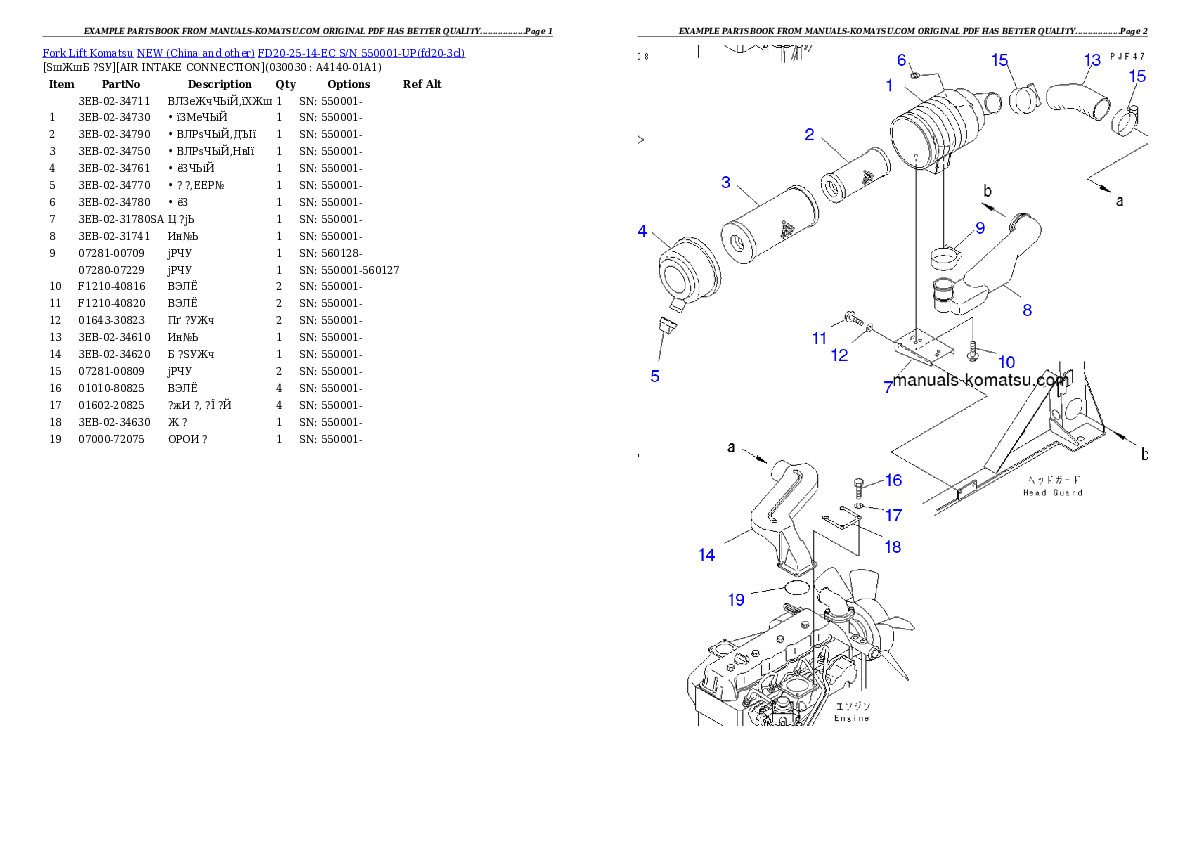 FD20-25-14-EC S/N 550001-UP Partsbook