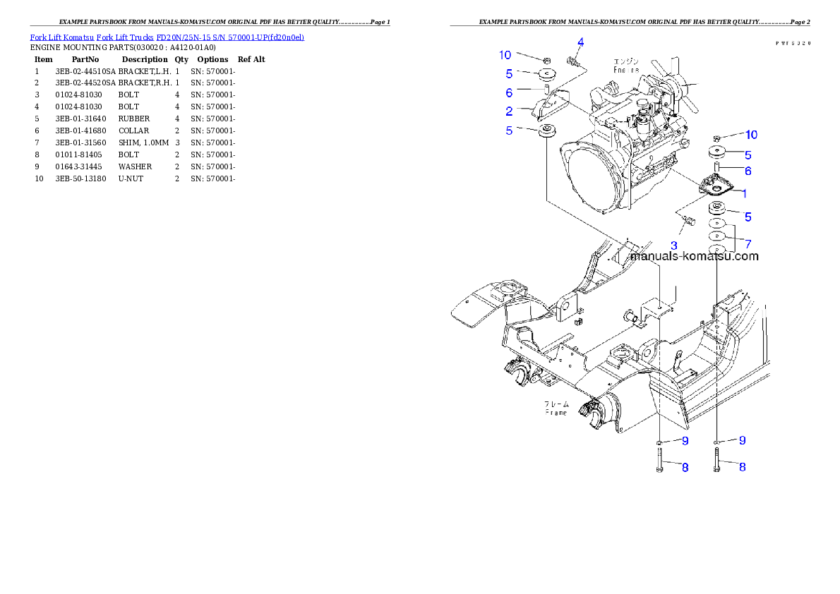 FD20N/25N-15 S/N 570001-UP Partsbook