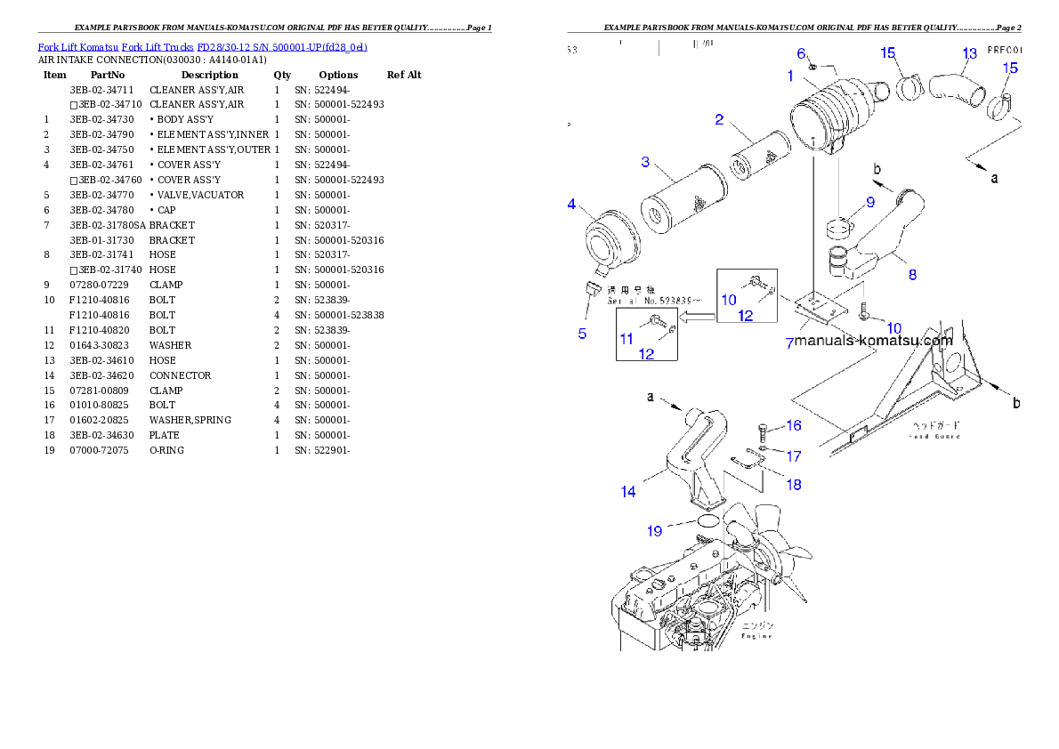 FD28/30-14 S/N 550001-UP Partsbook