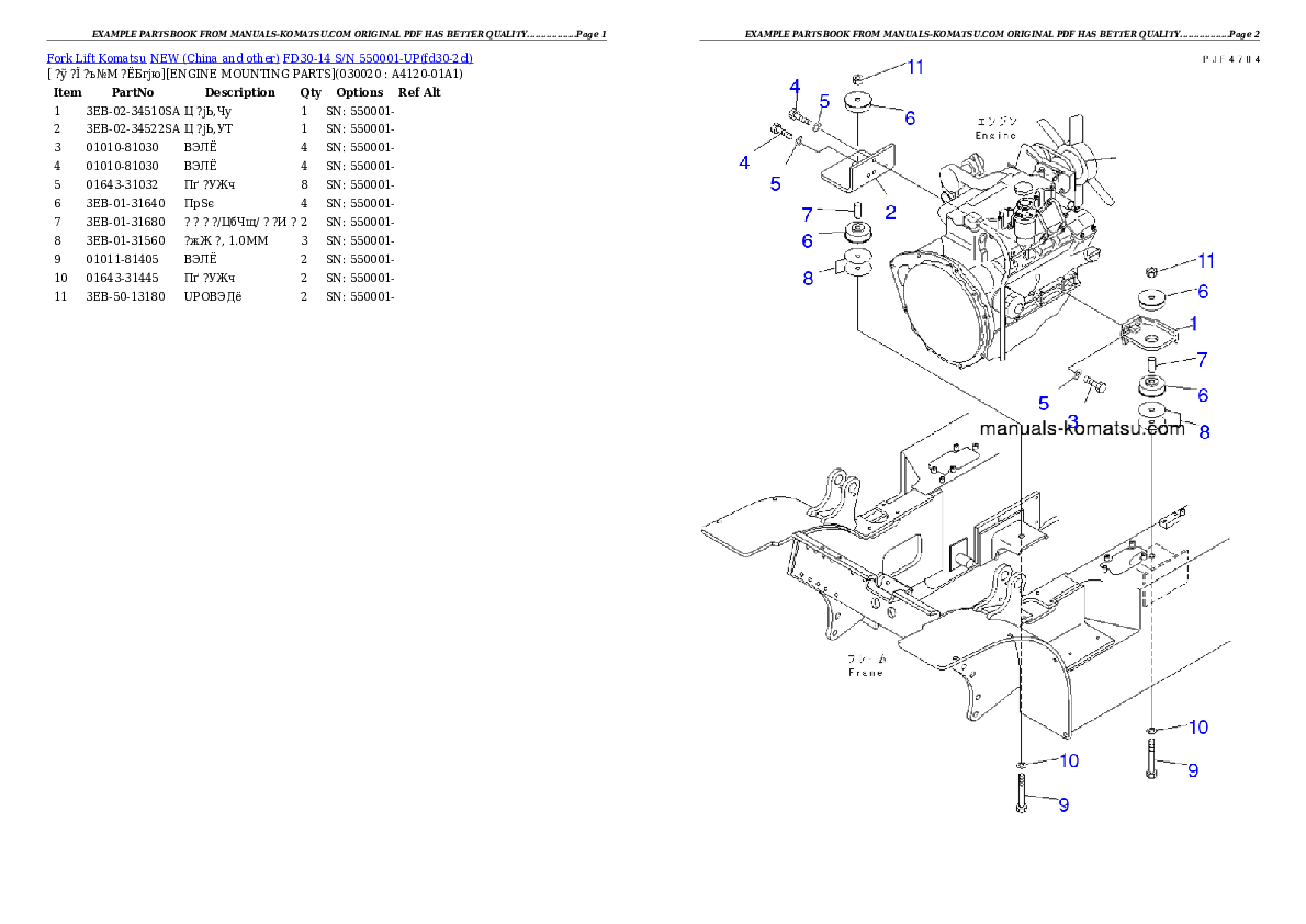 FD30-14 S/N 550001-UP Partsbook