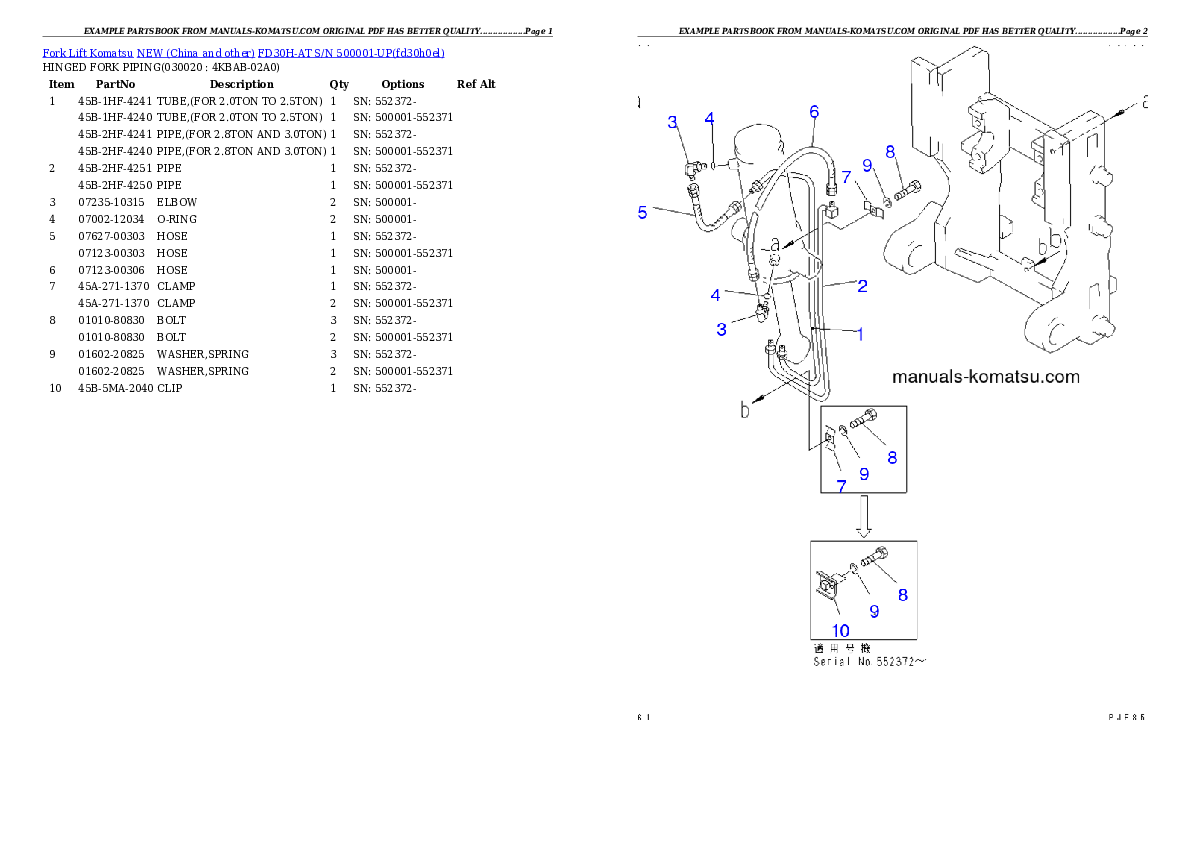 FD30H-AT S/N 500001-UP Partsbook