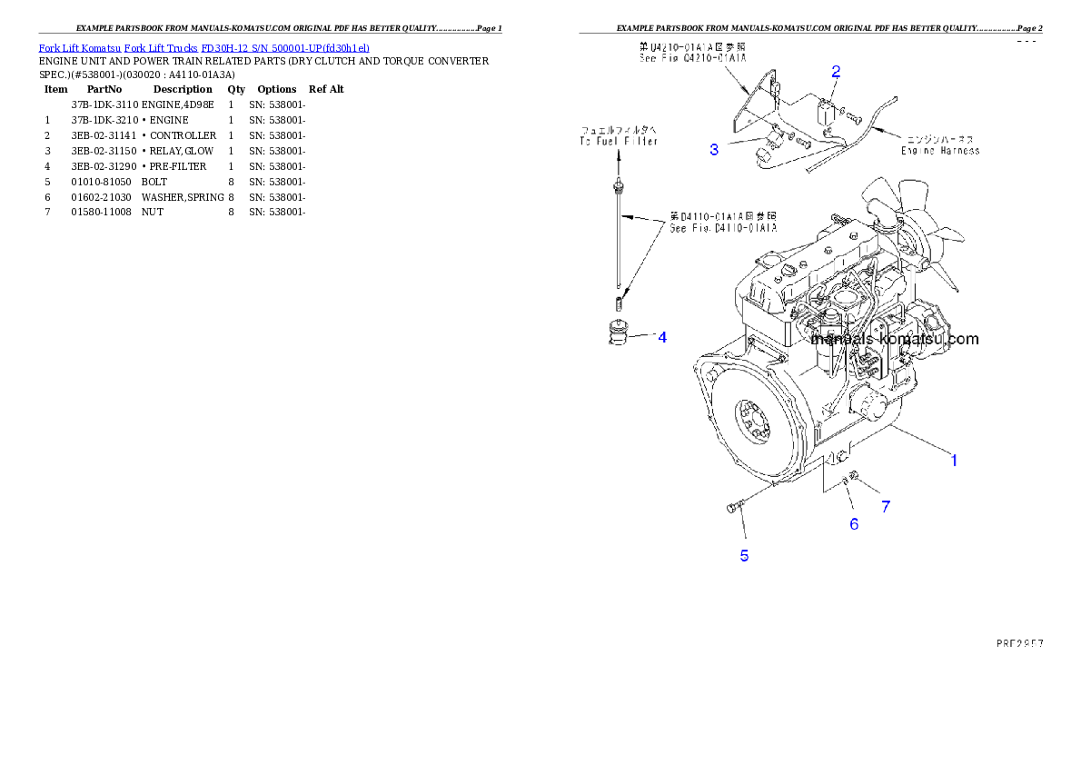 FD30H-12 S/N 500001-UP Partsbook