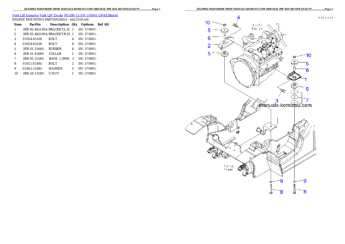 FD30H-15 S/N 570001-UP Partsbook