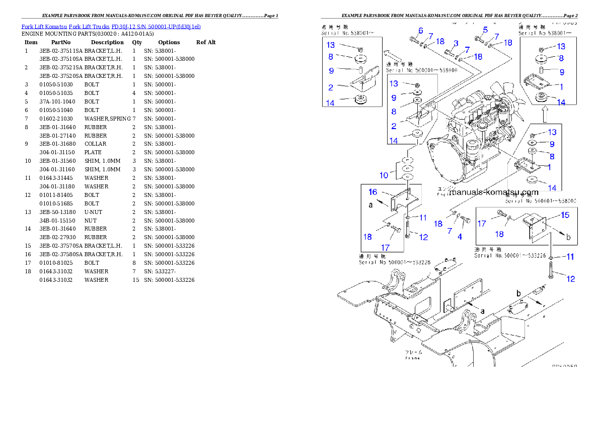FD30J-12 S/N 500001-UP Partsbook