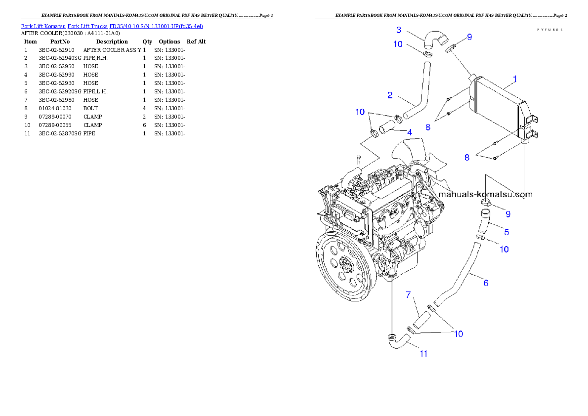 FD35/40-10 S/N 133001-UP Partsbook