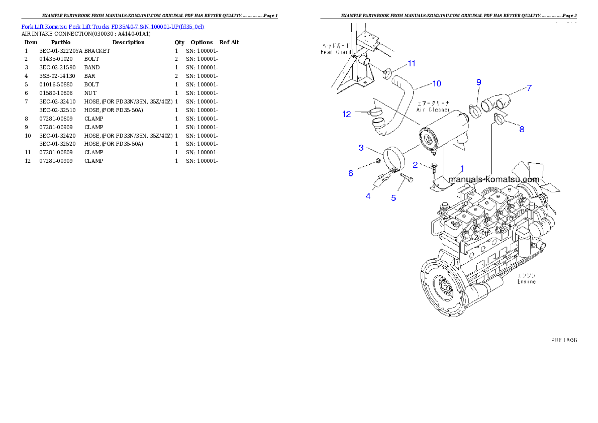 FD35/40-7 S/N 100001-UP Partsbook