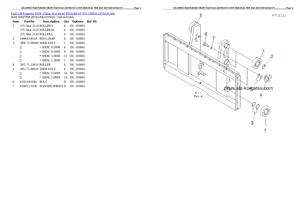 FD35/40-AT S/N 100001-UP Partsbook