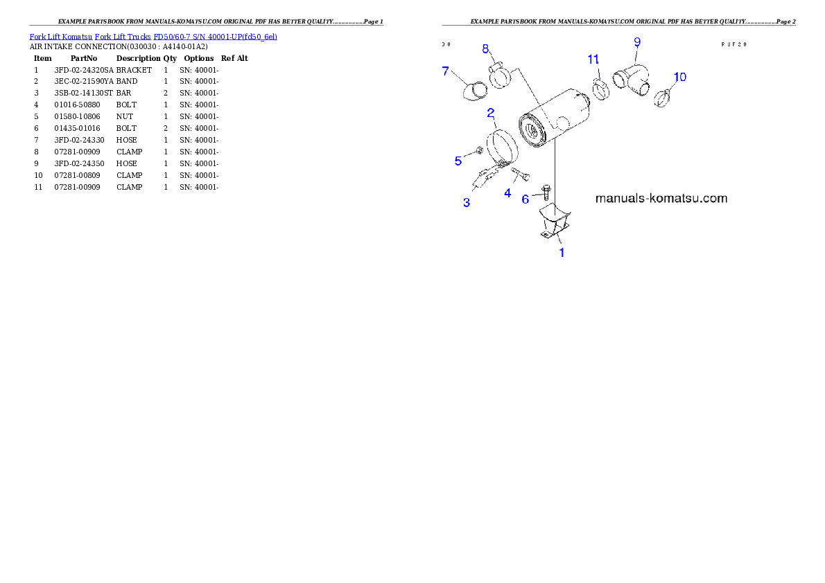 FD50/60-7 S/N 40001-UP Partsbook