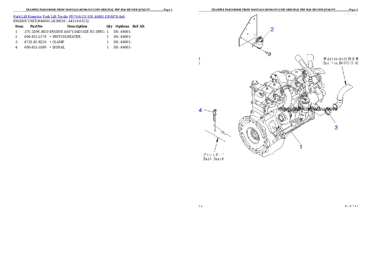 FD70-8-US S/N 44801-UP Partsbook