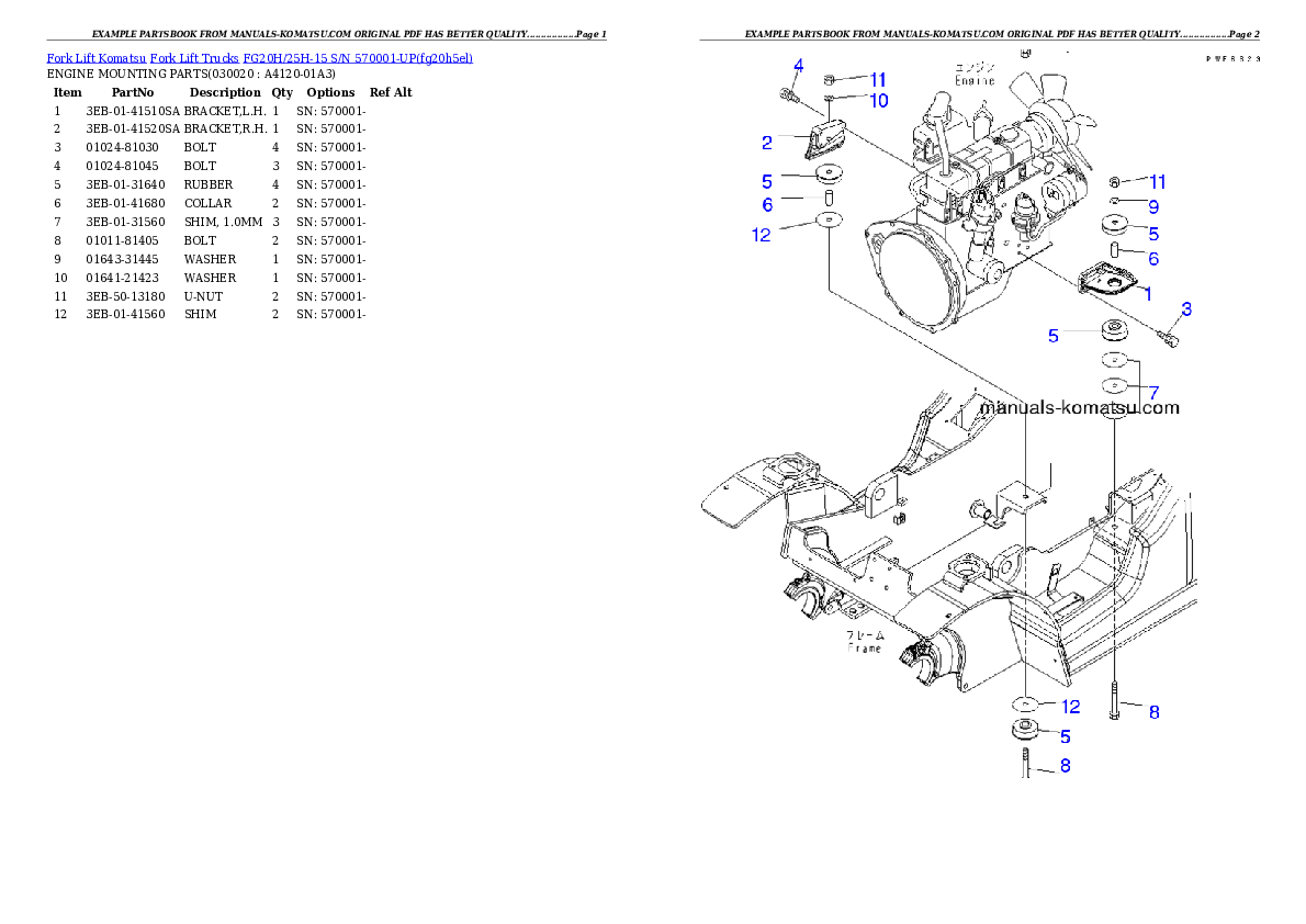 FG20H/25H-15 S/N 570001-UP Partsbook