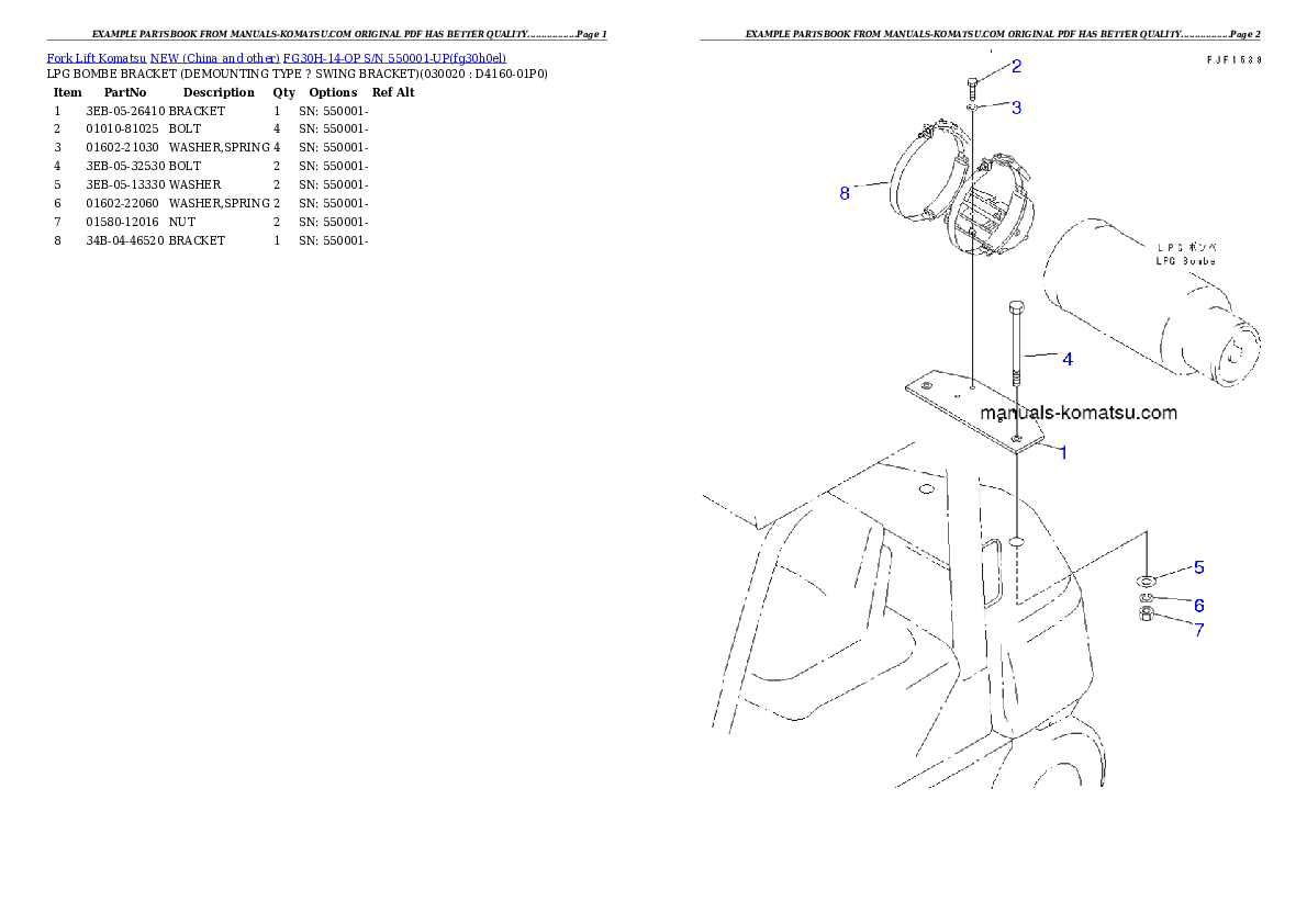 FG30H-14-OP S/N 550001-UP Partsbook