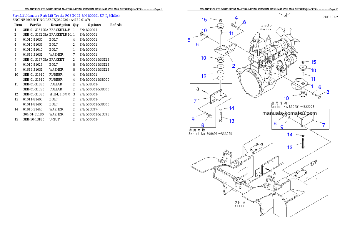 FG30H-12 S/N 500001-UP Partsbook