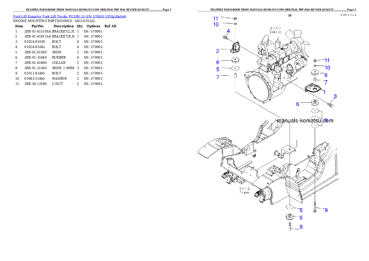 FG30N-15 S/N 570001-UP Partsbook