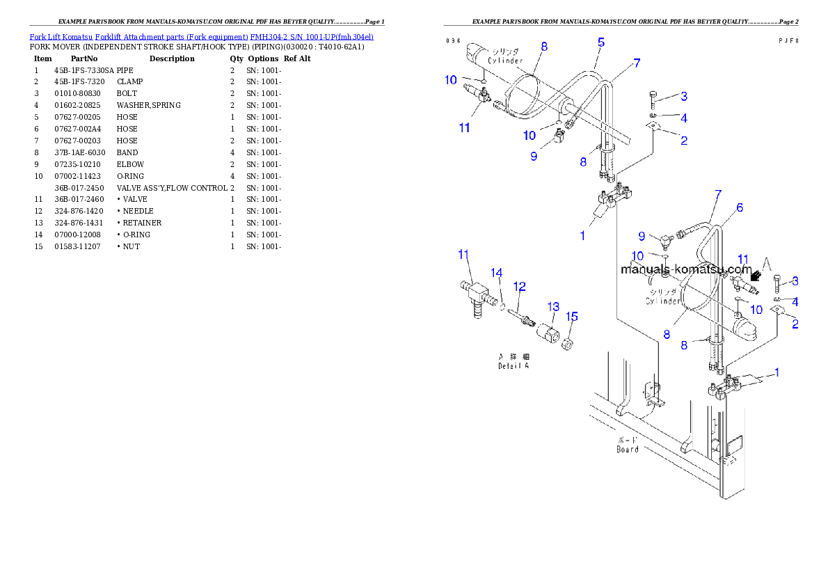 FMH304-2 S/N 1001-UP Partsbook