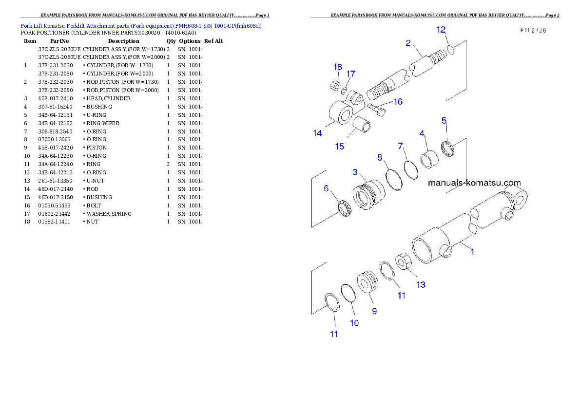 FMH608-1 S/N 1001-UP Partsbook