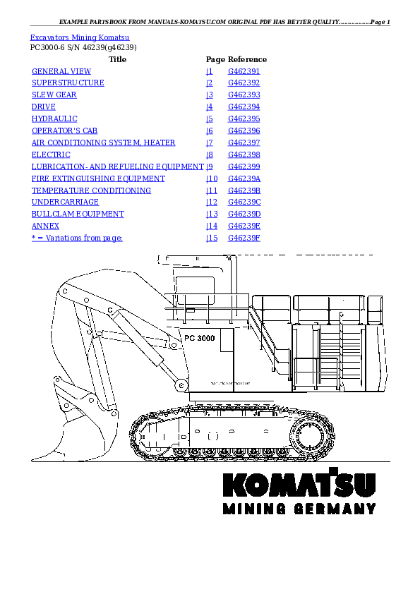 PC3000-6 S/N 46239 Partsbook