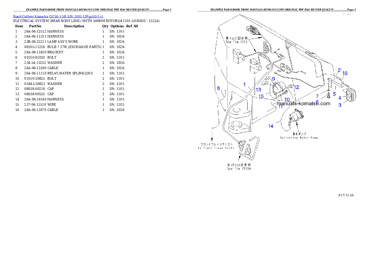 GC50-1-5R S/N 1001-UP Partsbook