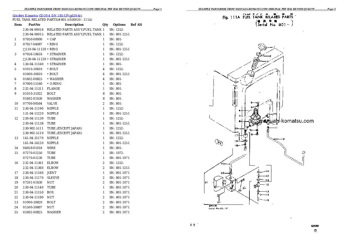 GD30-4 S/N 185-UP Partsbook