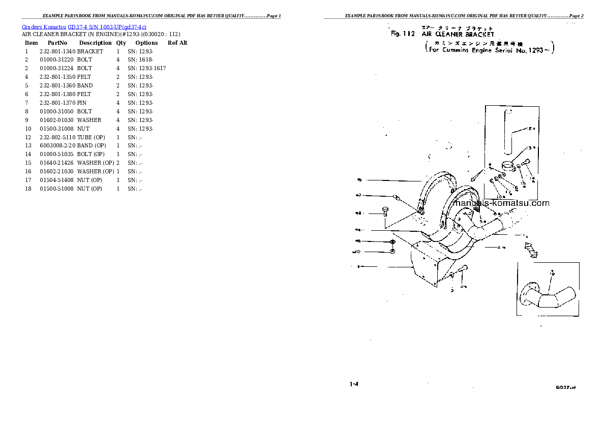 GD37-4 S/N 1003-UP Partsbook