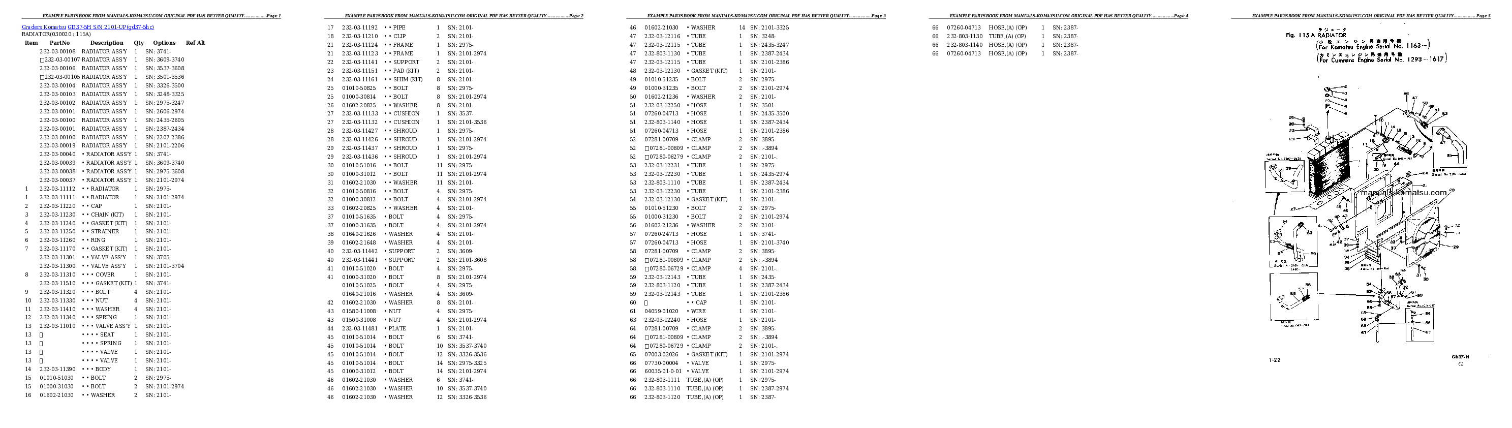 GD37-5H S/N 2101-UP Partsbook