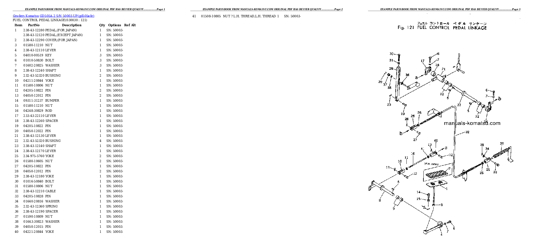 GD505A-2 S/N 50003-UP Partsbook